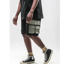 Высококачественные разноцветные накладные карманы повседневные мужские шорты с боковой лентой летние мешковатые шорты в уличном стиле для бега