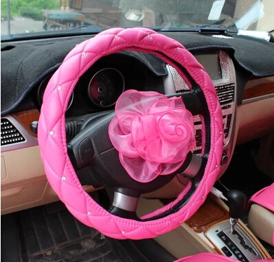 ; женские модные милые розовые интерьерные автомобильные принадлежности; подголовники с бантом на плечах; зеркальные комплекты; ручной тормоз и т. д