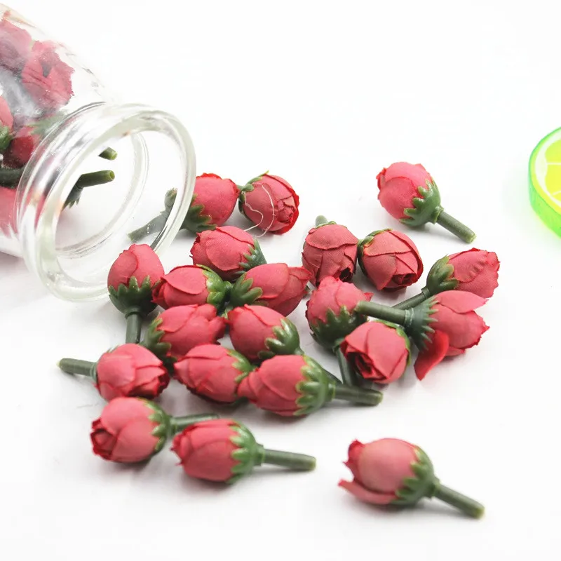 20 шт Мини Шелковая Роза искусственная Цветочная голова свадебное украшение для DIY ручной работы Скрапбукинг поддельные бутон цветы