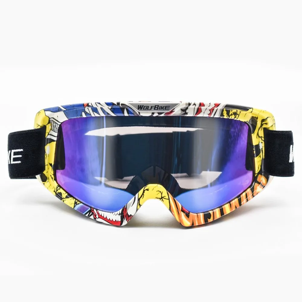 Wolfbike BYJ-019 مكافحة الضباب نظارات التزلج تنفس على الجليد موتوكروس نظارات المحمولة مرونة الرجال نظارات نسائية