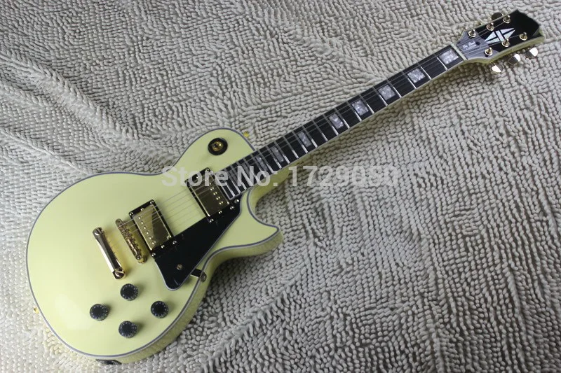 

Free Shipping factory custom Top Quality New custom Ebony Fingerboard Mahogany body Cream Yellow lp electric guitar 510