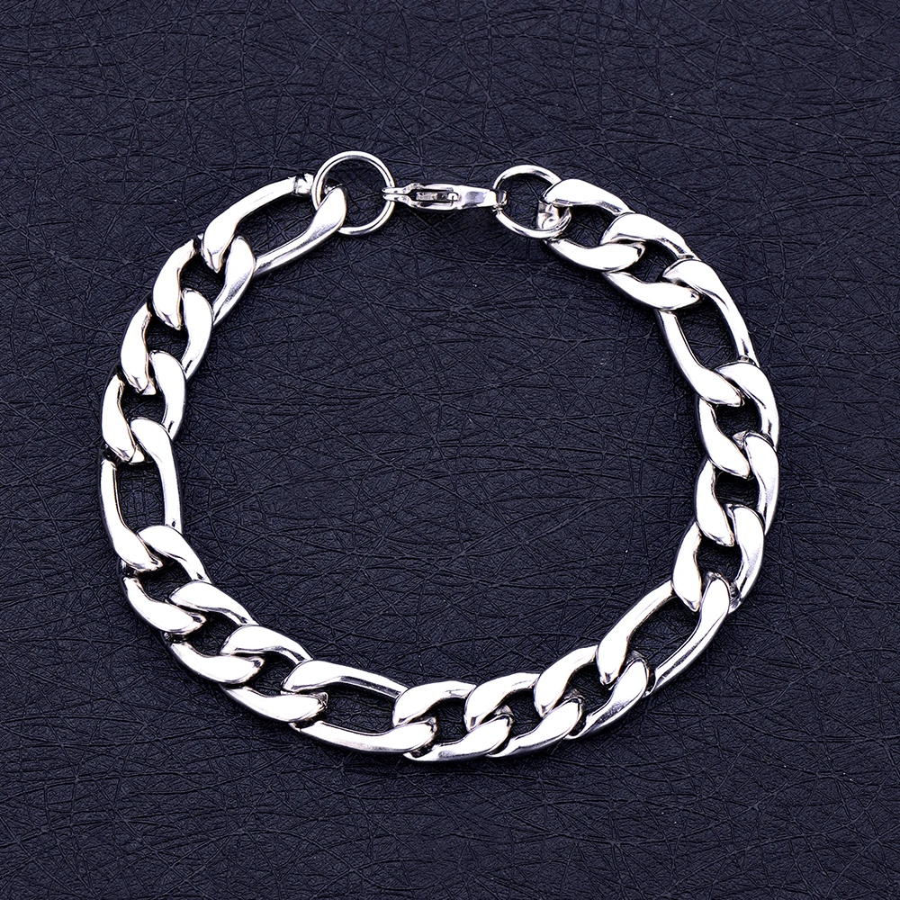 

Hot Sale Men's Stainless Steel 6MM 8MM 10MM Fegalo Chain Bracelet Fashion Jewelry Christmas Brothers Gift pulseras