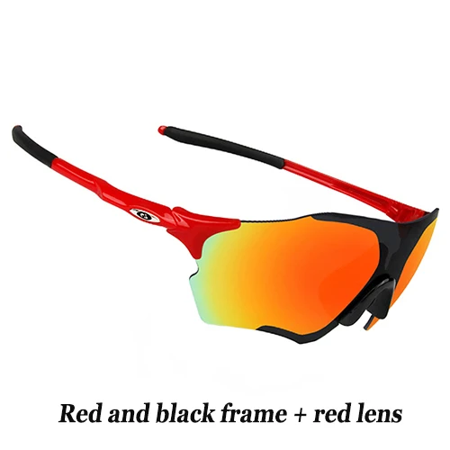 1 шт., велосипедные солнцезащитные очки, поляризационные, для спорта на открытом воздухе, велосипедные очки, для мужчин и женщин, велосипедные очки, аксессуары - Цвет: Красный