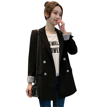 

2019 Spring Autumn Loose Blazer Women Plus Size Casual Black Suit Top Korean Office Wear Jackets Jaqueta Feminina Ladies Blazers