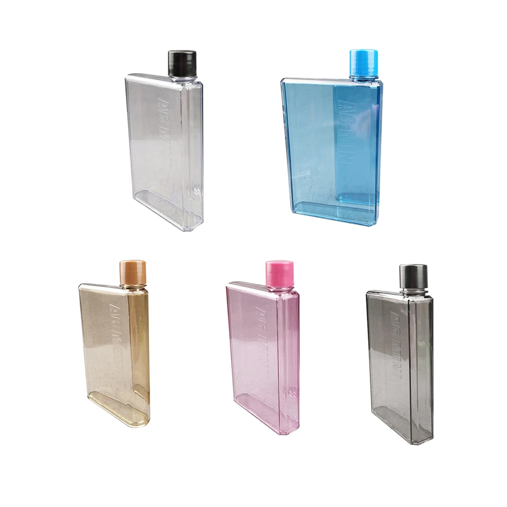 

350ml Clear Book Bottle Flat Portable Pad Water Water Bottle Drinks Cup Kettle