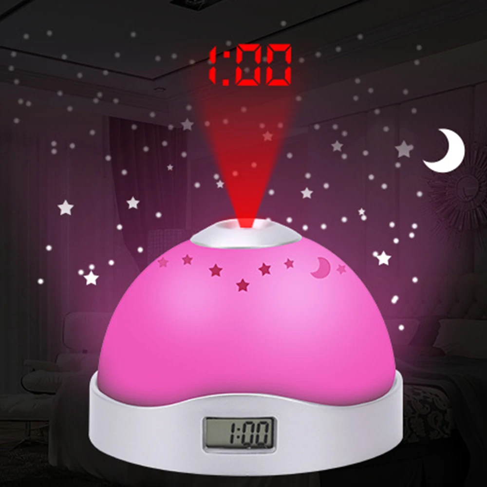 Creative Alarm Clock Star Moon Time Projection Clock Colorful Night