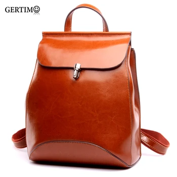 2019 100 %Genuine Leather Small Backpack Women Bag Oil Wax Cow Leather Mochila Vintage Backpacks Black Female Casual Back Pack 2019 100 %Genuine Leather Small Backpack Women Bag Oil Wax Cow Leather Mochila Vintage Backpacks Black Female Casual Back Pack