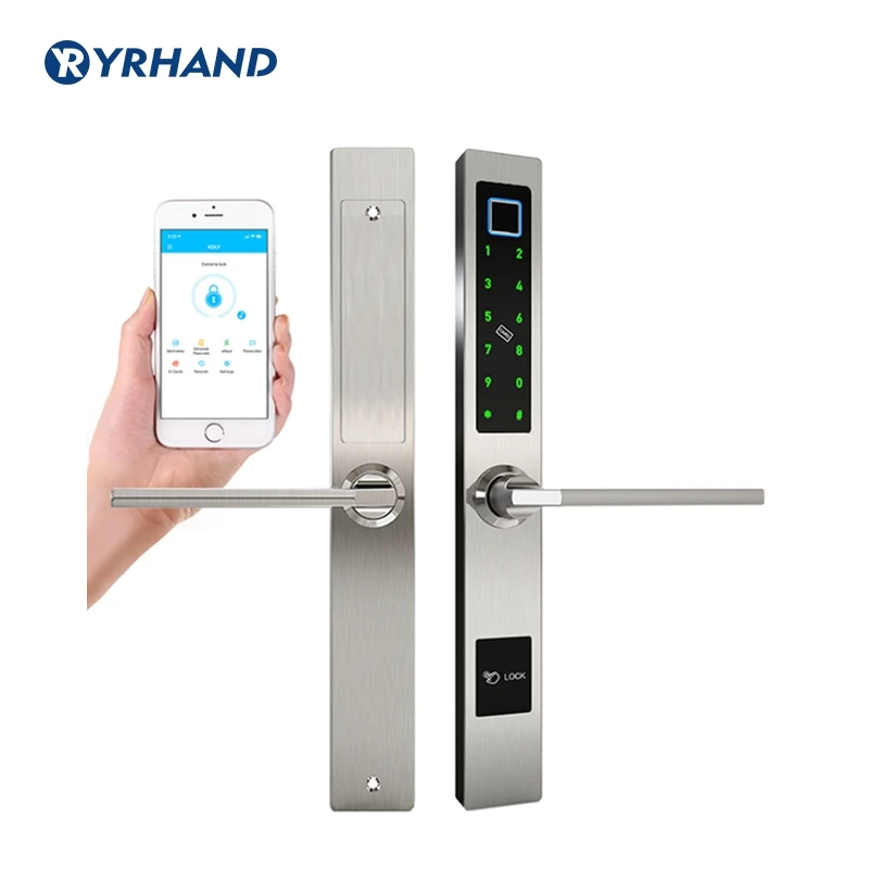 Европейский водонепроницаемый биометрический дверной замок с отпечатком пальца электронный умный дверной замок RFID карта кодовый замок для алюминиевой стеклянной двери