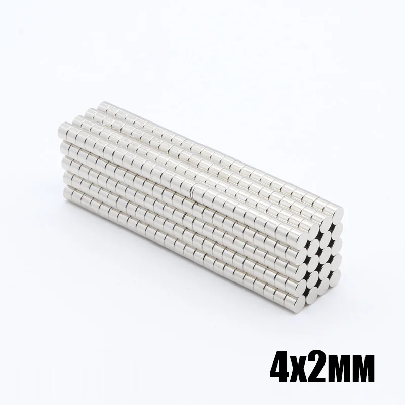 500 шт 4x2 мм неодимовый магнит 4 x 2 N35 NdFeB постоянный маленький круглый супер мощный