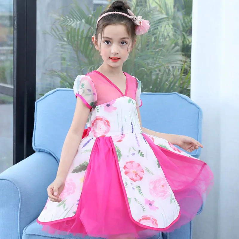 

9204 New Fashion spring and summer Clothes Girls cheongsam Children's gauze dress Girl Princess Dress