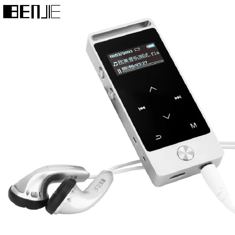 

BENJIE MP3 Player With Sport Armband Mini MP3 Music Player Mp3 Sport Touch Keys 8G Portable TF FM E-Book Record OLED Sliver