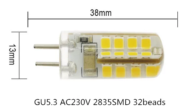 10 шт./лот светодиодный G5.3 220v 1,6 w высокое качество светодиодный 220v G5.3 светодиодный 220V лампы g5.3 220v светодиодный 1,6 Вт 2835smd 32 бусины