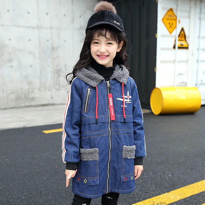 Buy 2018 Girls Winter Jackets Kids Hooded Blue Girls