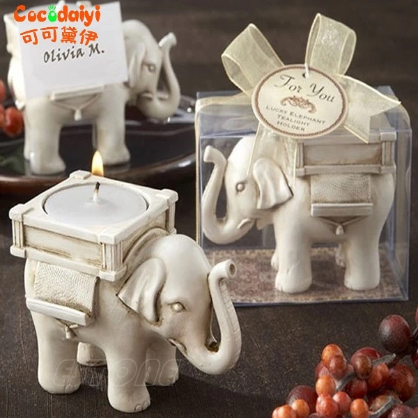 Elephant Candle Holder Ceramic Bridal Wedding Home Decor & Candle