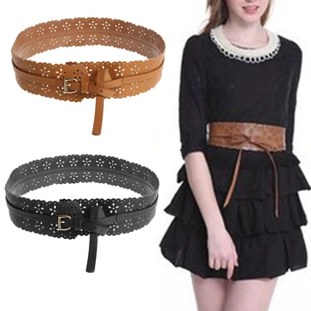 

Womens Fashion Retro Faux Leather Lady Waist Cummerbunds