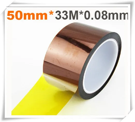 

1x 50mm*33M*0.08mm High Temperature Withstand Tape, Adhesive Polyimide Film for BGA, SMT, LED Strip Cellphone PCB Hot Appliance