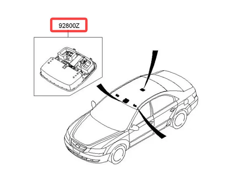 Светильник для люверса Потолочной Консоли Hyundai Sonata 2006 2007 2008 2009 2010 92810 3K001V2 928103K001V2