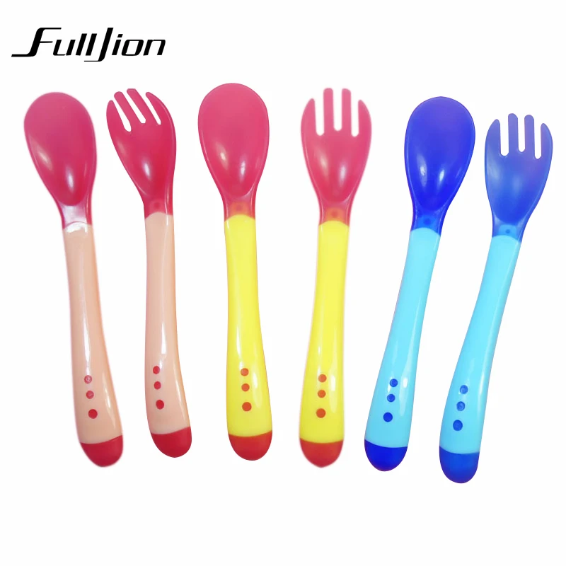 

1 pc 2015 New Safety Temperature Sensing Spoon Baby Flatware Feeding Spoon Baby Kids Weaning Silicone Head Tableware