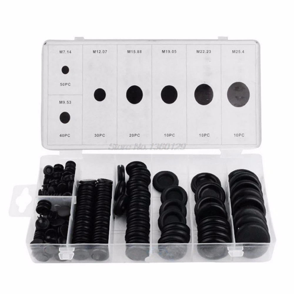 

OOTDTY Black 170 Rubber Grommet Assortment Firewall Hole Plug Set Electrical Wire Gasket Kit 12x10x3cm DEC07 Dropship