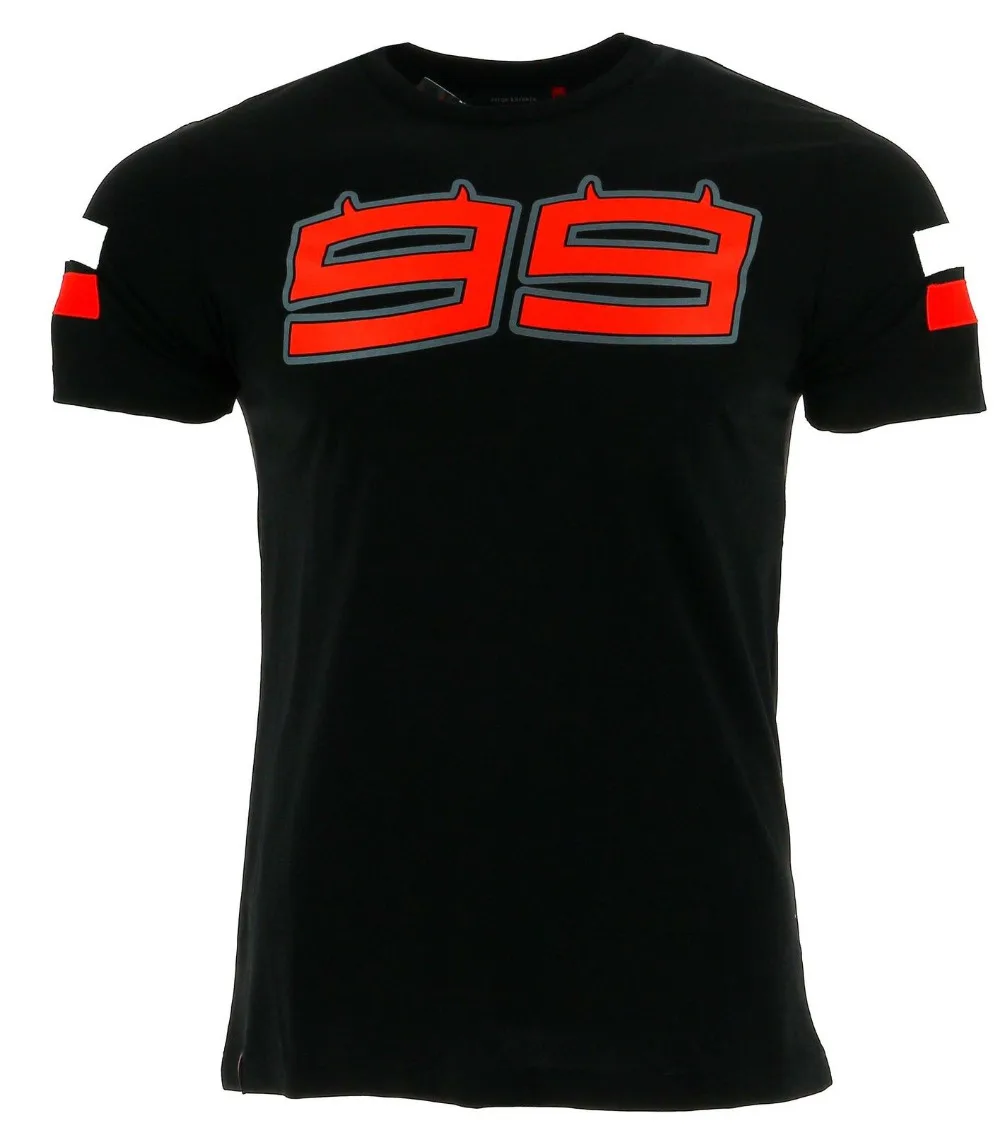 Free Shipping! Jorge Lorenzo 99 T-shirt Sports Moto GP Racing Black Summer TEE