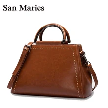 Британский Винтаж масла Воск Сумки из кожи Брендовые женские Сумки через плечо дизайнер Сумки высокое качество Сумки на плечо для Для женщин