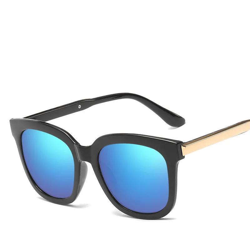 Трендовые Винтажные Солнцезащитные очки для женщин и мужчин UV400 черные солнцезащитные очки с зеркальным покрытием Ретро хипстерские очки Oculos de sol - Цвет линз: Синий