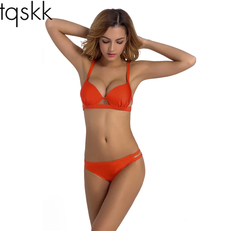 

TQSKK 2019 Newest Swimwear Bikinis Women Swimsuit Female Summer Sexy Hot Solid Bikini Set Beach Swim Wear Bathing Suits Biquini