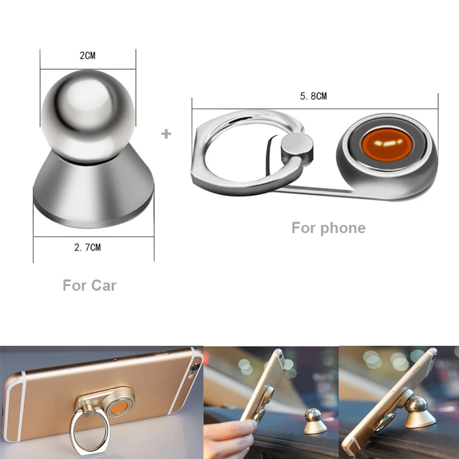 

360 Rotating Magnetic Steel Ball Support phone holder Finger Ring Bracket DVR-monto Telefonulo Suporte Para Telefone For iPhoneX