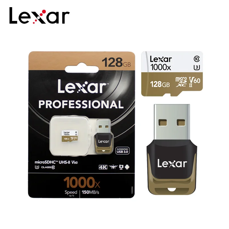 Дешевый Оригинальный Lexar 128 GB Micro SD Card 64 GB TF флэш карты 32 Гб карты памяти V60 256 GB высокое Скорость до Макс 150 MB Class10 1000x
