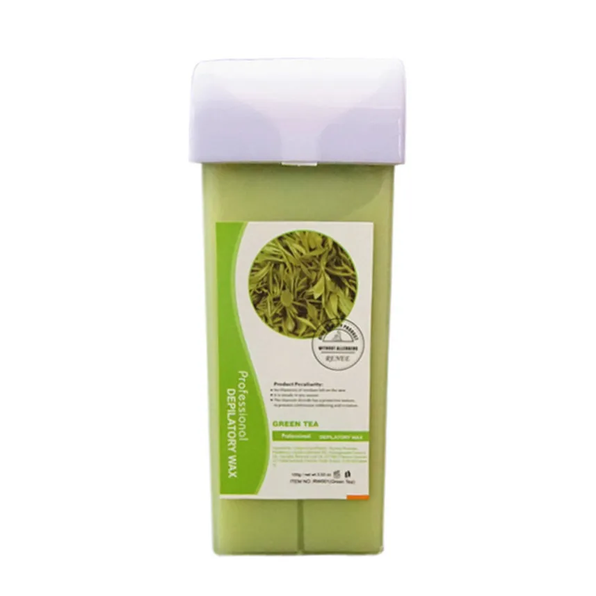 1PC 100G Green Tea Flavor Roll On Hot Depilatory Wax Cartridge Heater