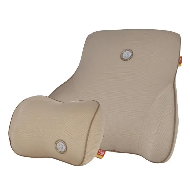 

Car Headrest Lumbar Support Bamboo Charcoal Memory Cotton Back Cushion Car Neck Pillow Set Automotive Interior