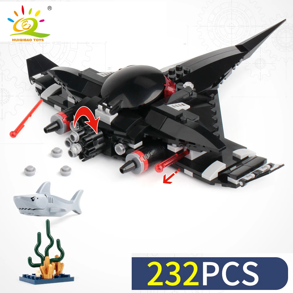 HUIQIBAO 232 шт Черный Manta Strike космический корабль строительные блоки фигурки Кирпичи