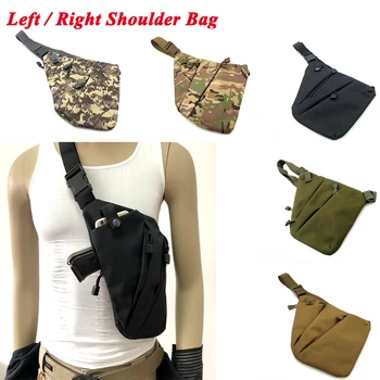 

Nylon Tactical Pistol Gun Holster Concealed Holster Left / Right Shoulder Bag Outdoor Sport Bag Anti-theft Bag