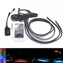 Buy 90/120cm Light lines Car Tube Underglow Underbody System Atmosphere Lamp Car RGB LED 5050 SMD DC12V 6000K Free Shipping