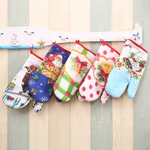 Рождественские перчатки для духовки с мультяшным принтом, изолированные Мягкие Рукавицы, теплоизоляционные прихватки, кухонные принадлежности для приготовления пищи