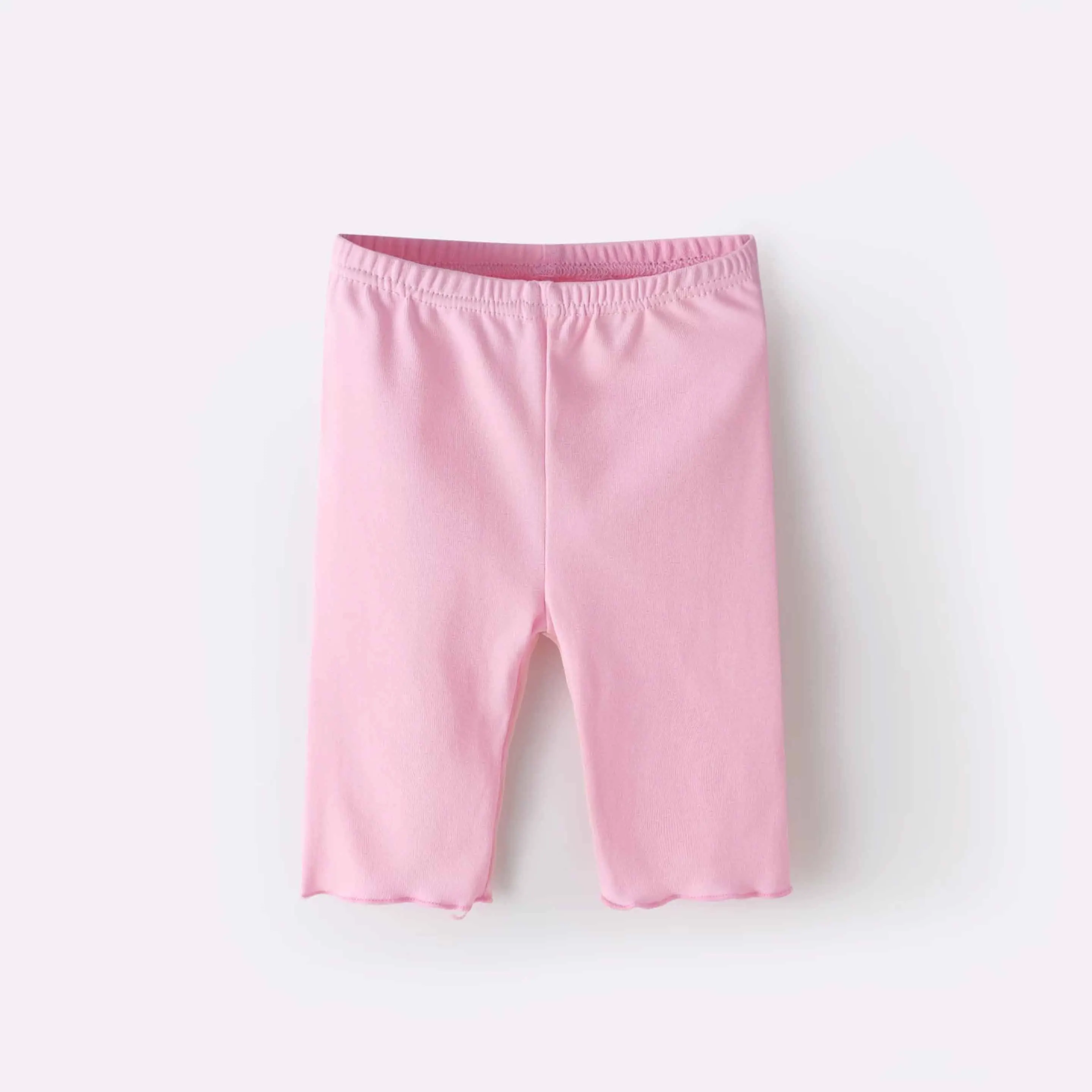 Леггинсы для маленьких девочек; Новинка года; одежда принцессы; сезон весна-осень; хлопковые укороченные брюки для маленьких девочек; сезон осень; 7 минут - Цвет: pink