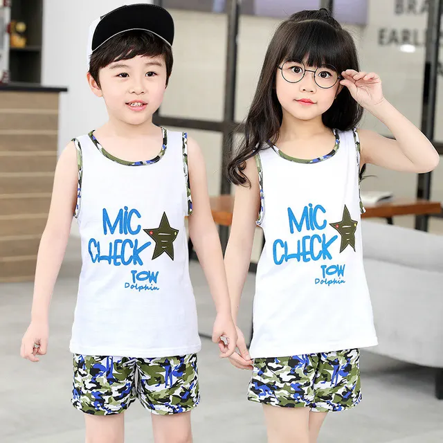 boys girls short sets cute cartoon little boy girl suits set summer