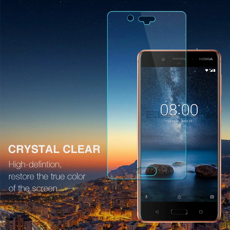 9H Transparent Tempered Glass For Nokia 8 Screen Protector Film For Nokia 8 HD Explosion-proof Screen Protective 2.5D Front Film (5)