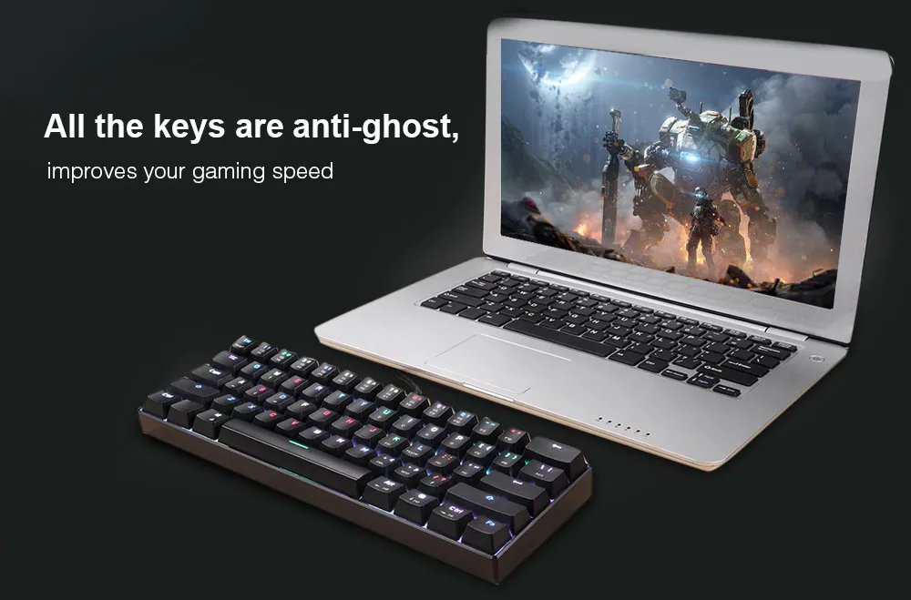 Motospeed ck61 teclado mecânico rgb do jogo