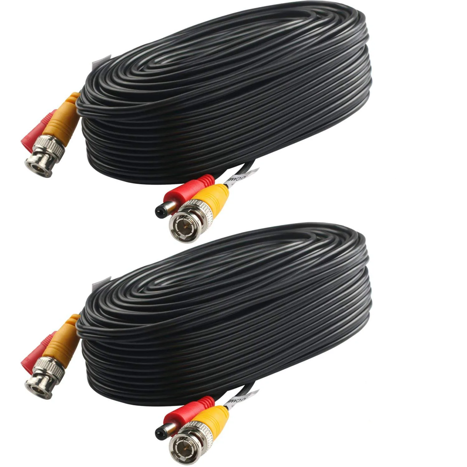 

BNC Video Power Cable (2 Pack 54 Feet) Pre-made Video Security Camera Cable Wire Four Connectors for DVR Surveillance System