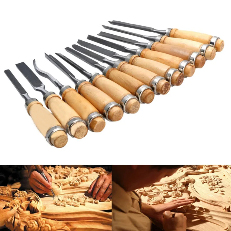 

12pcs/Set New Multi Tool Hand Wood Carving Chisels Tools Kit For Basic Woodcut DIY MAL999