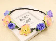 Hot 2016 Nova Chegada DIY Flores do Verão Elástico Hairband Floral Headbands para Mulheres Acessórios de Cabelo