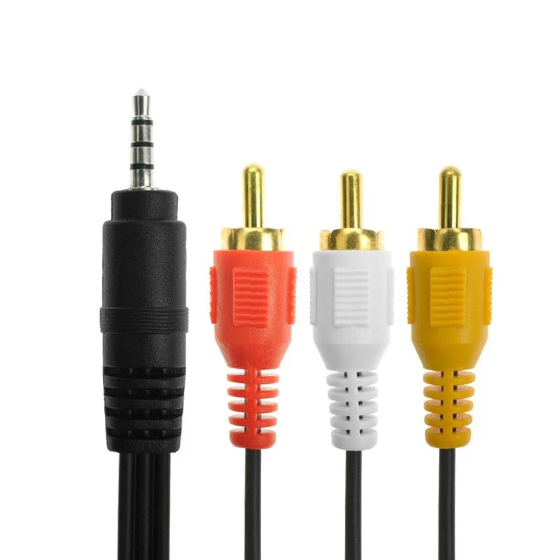Rankman 3.5mm Jack to 3RCA Cable AUX RCA Audio Video Cable Male to Male AV Cord Line for Speaker Laptop DVD TV 