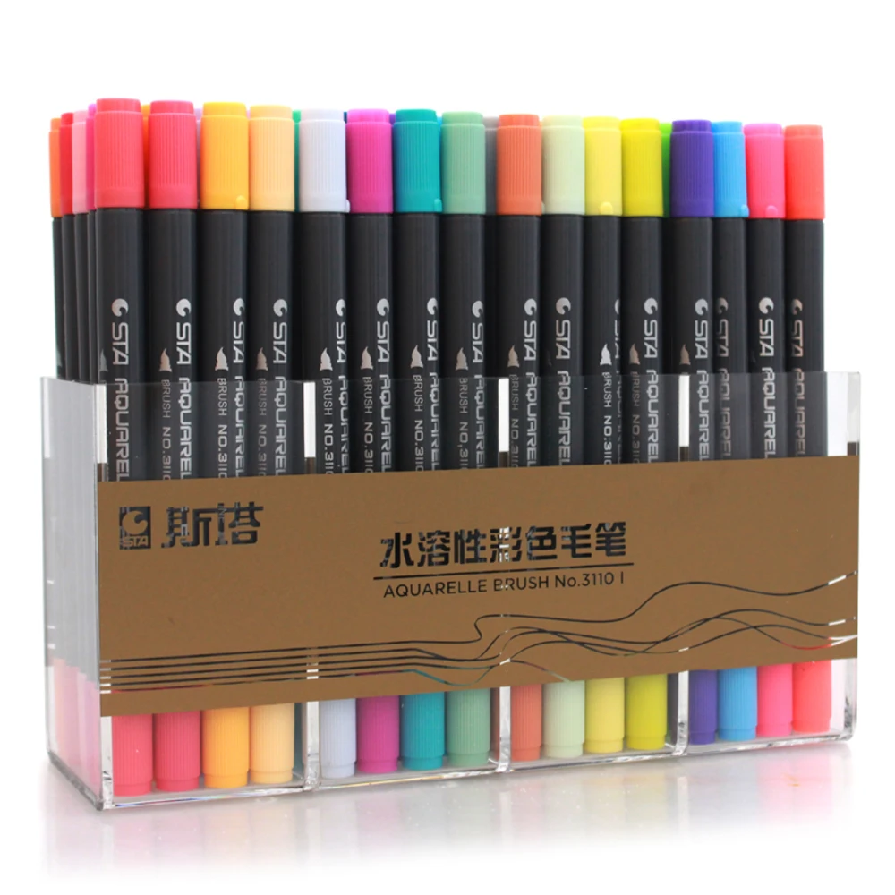 STA 80Colors Double Head Artist Soluble Colored fine Sketch Marker