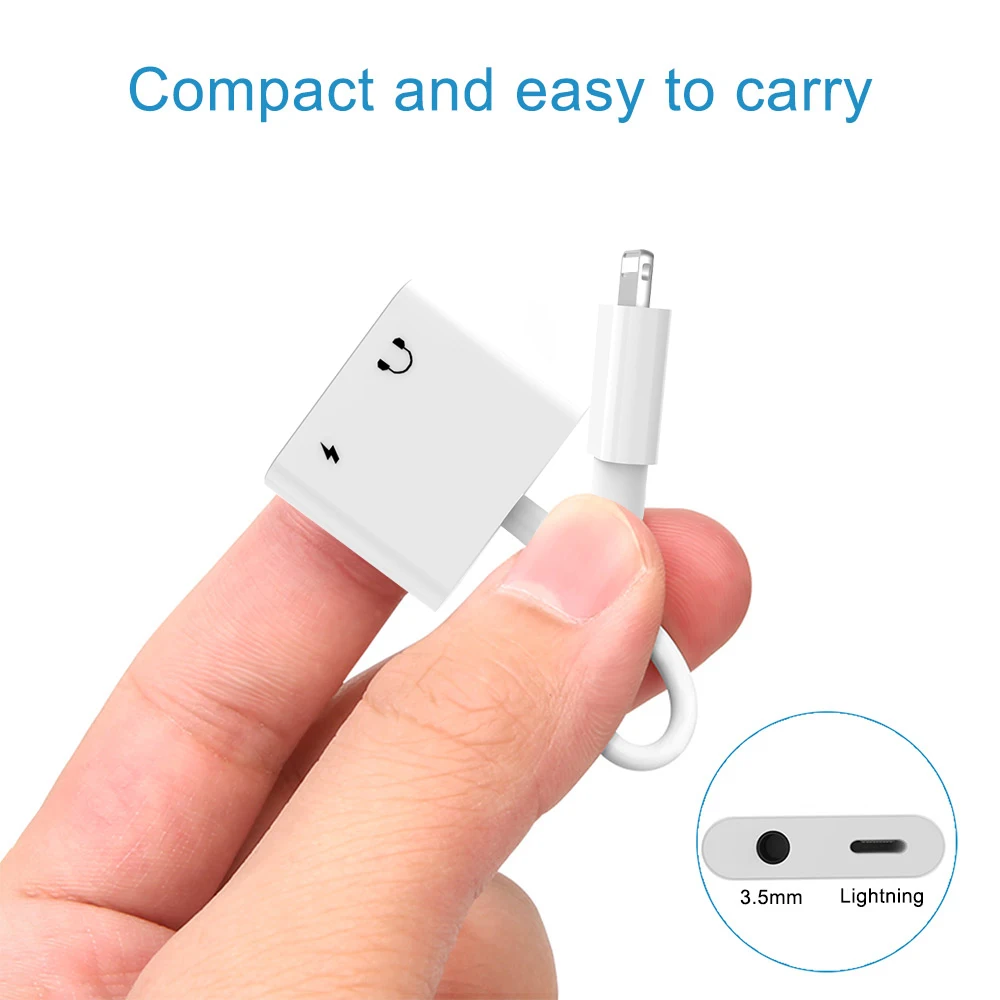 2 в 1 адаптер для зарядки от Lightning до аудио наушников 3 5 мм Aux Jack iPhone X/XS/8/6/6 S/7 P/8 P/7| |