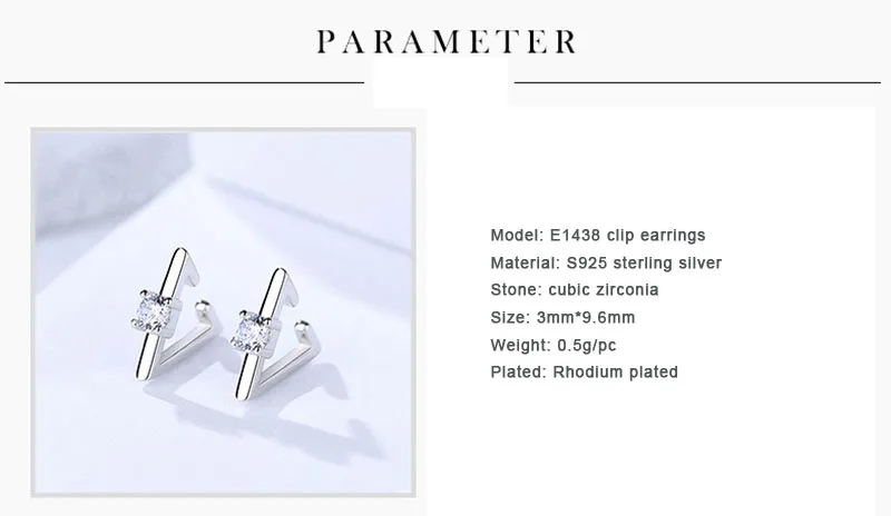 4 SILVER clip earrings for women
