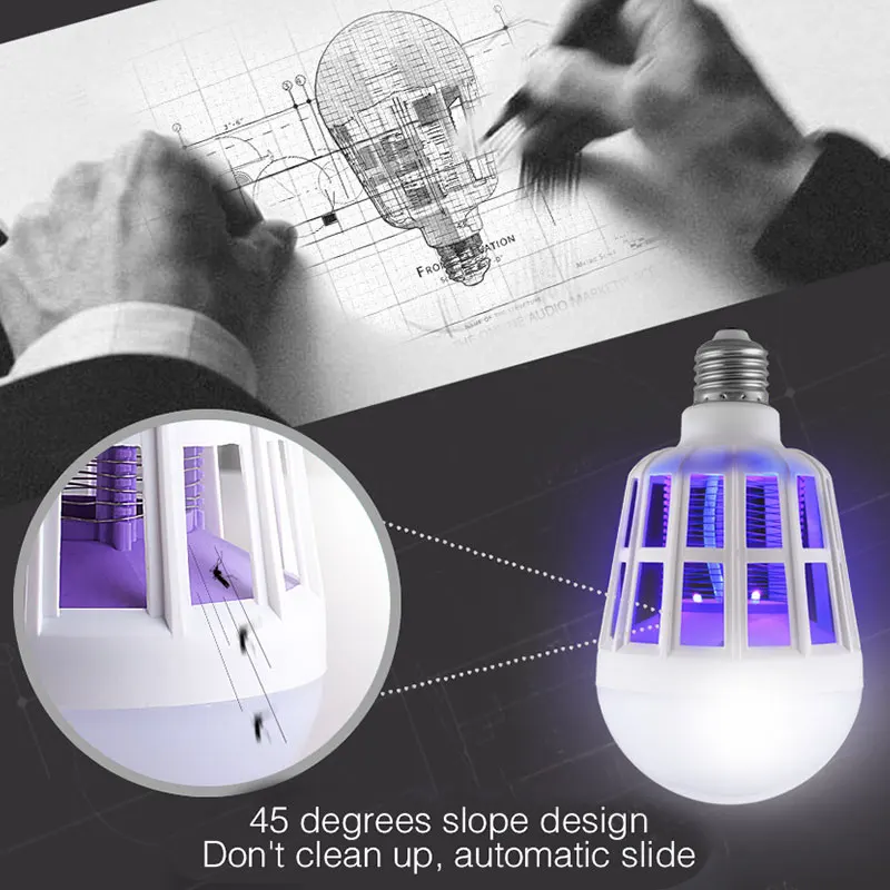 1 шт. 2 в 1 светодиодный Электрический светильник-ловушка от комаров E27 220 в электронный светодиодный ночник с защитой от насекомых