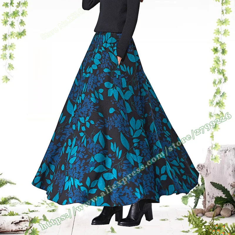 2018 Plus Size 6xl Herfst Winter Retro Vintage Print Bloemen Patroon Wollen Bloemen lady Vrouwelijke Lange Maxi Rokken Vrouwen Kleding 2018 Plus Size 6xl Herfst Winter Retro Vintage Print Bloemen Patroon Wollen Bloemen lady Vrouwelijke Lange Maxi Rokken Vrouwen Kleding