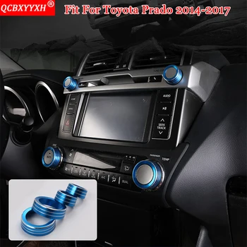

QCBXYYXH Car-styling Navigation Air Conditional Control Switch Knob Ring Case Sequins Car Accessories For Toyota Prado 2014-2017