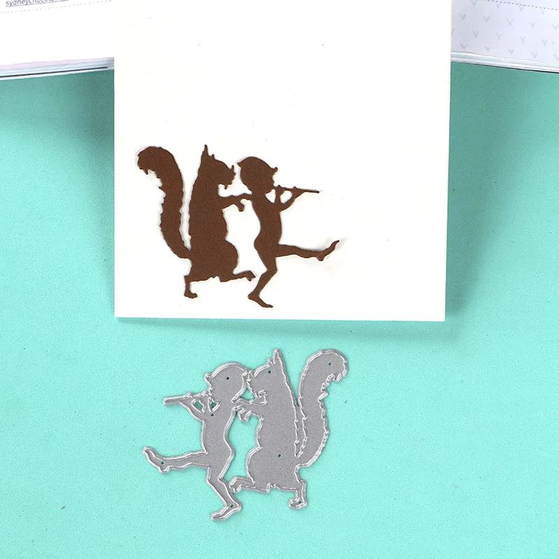 

DUOFEN METAL CUTTING DIES squirrel and elf hollow embossing stencil DIY Scrapbook Paper Album 2018 new